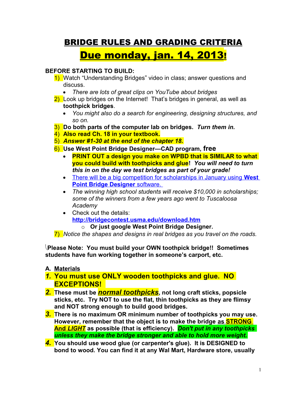 Bridge Rules and Grading Criteria s2