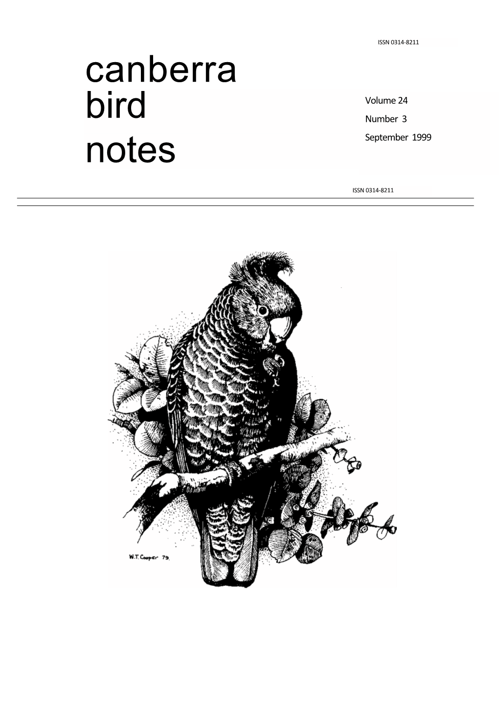 Canberra Bird Notes 24(3) September 1999 MURRUMBIDGEE RIVER CORRIDOR HONEYEATER SURVEY 1997