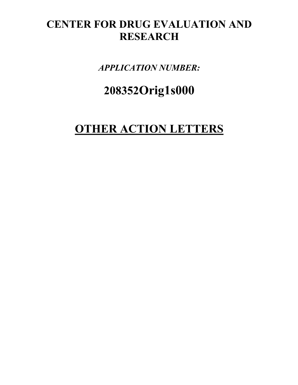 Other Action Letters