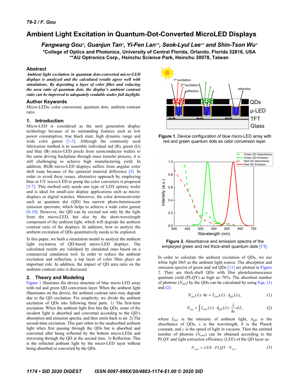 Ambient Light Excitation in Quantum-Dot-Converted Microled Displays