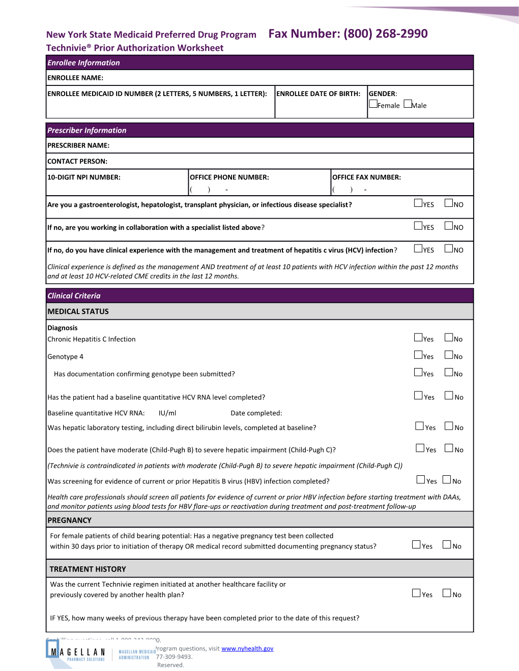 New York State Medicaid Preferred Drug Program Fax Number: (800) 268-2990