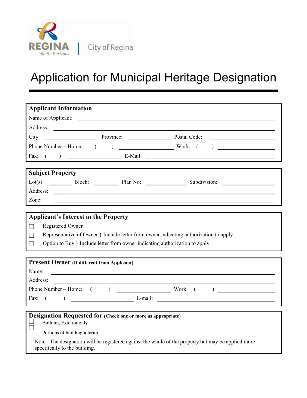 Severance Application Form