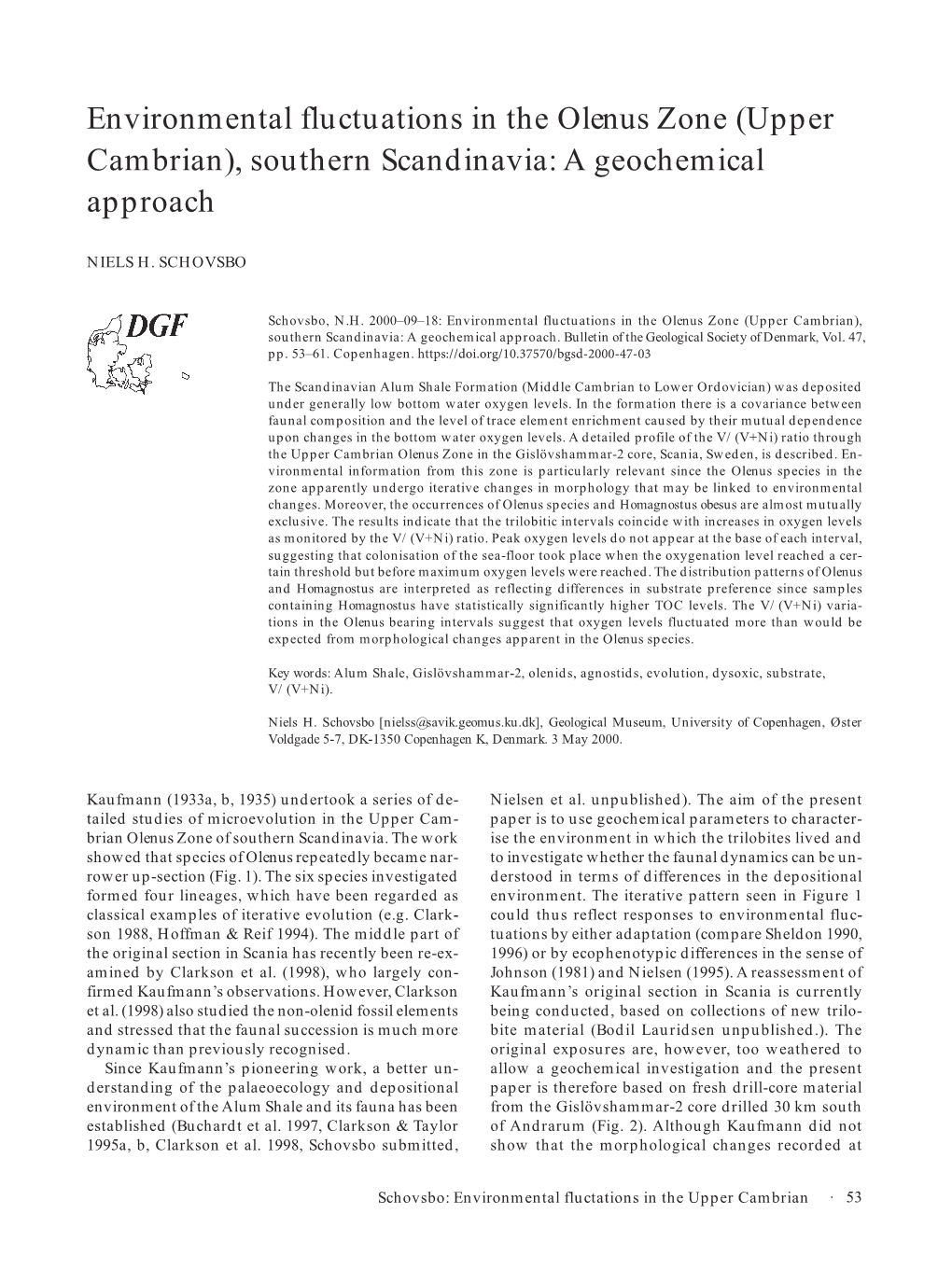 Environmental Fluctuations in the Olenus Zone (Upper Cambrian), Southern Scandinavia: a Geochemical Approach