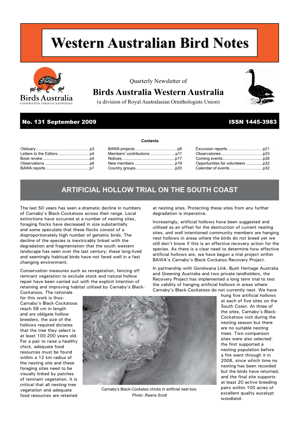 Western Australian Bird Notes