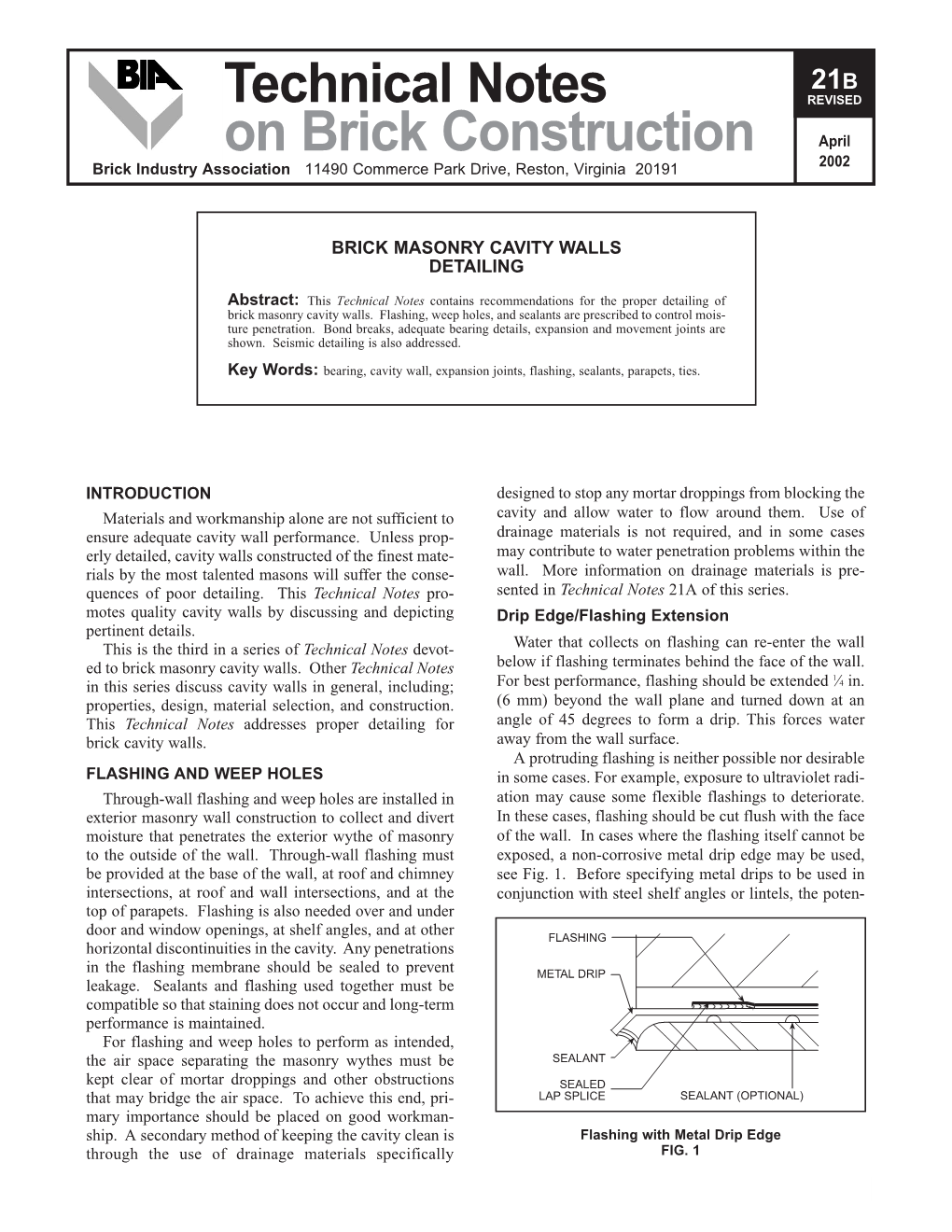 Technical Notes on Brick Construction