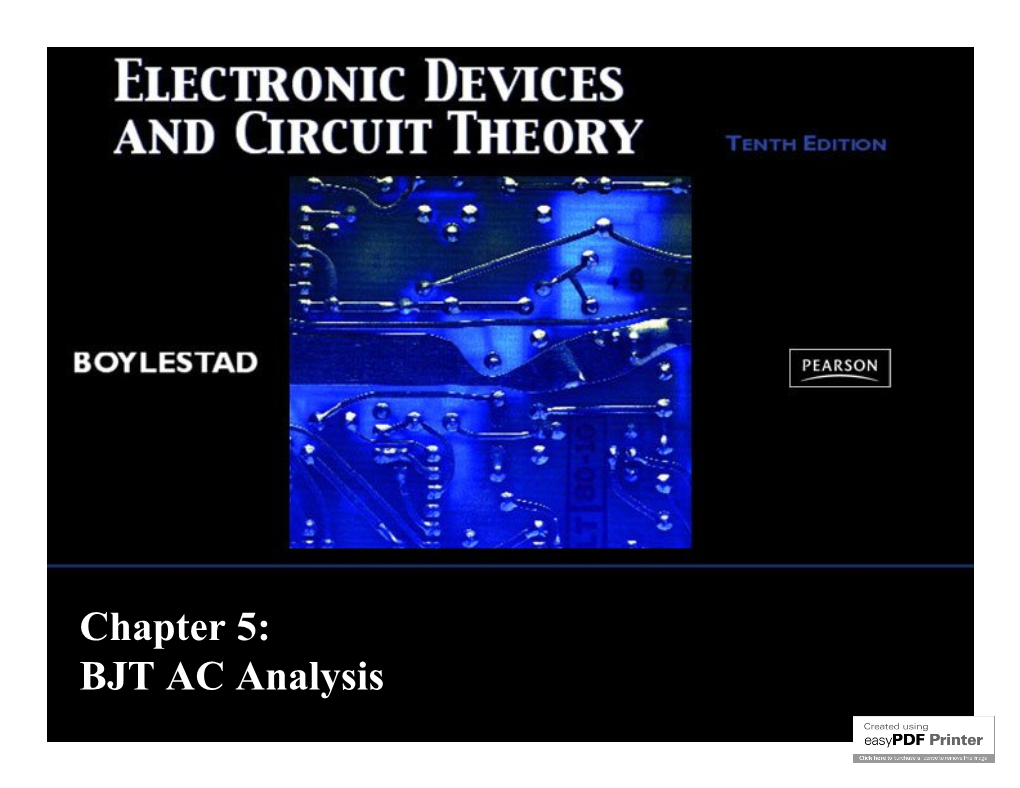 Chapter 5: BJT AC Analysis Two-Port Systems Approach