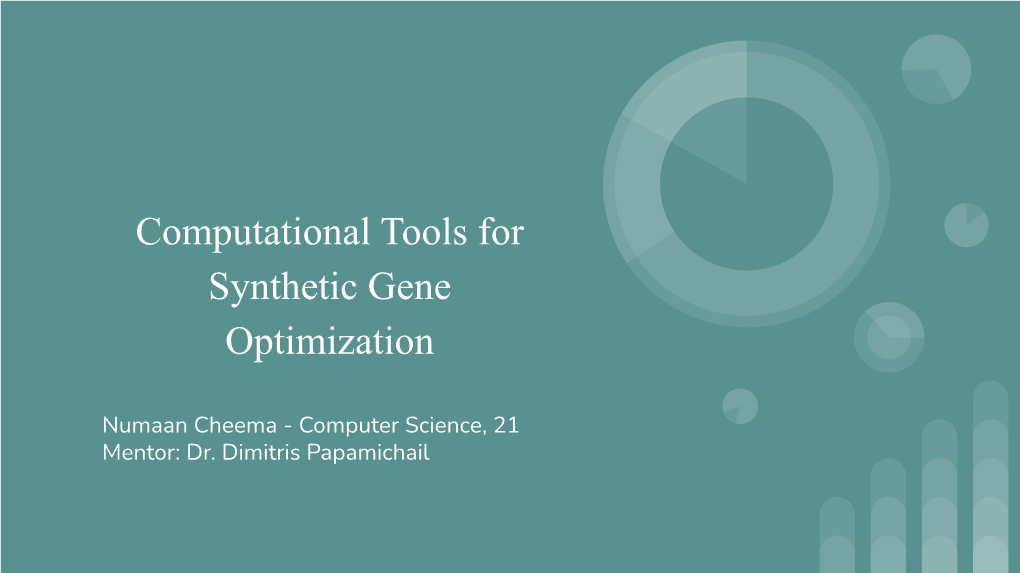 Computational Tools for Synthetic Gene Optimization