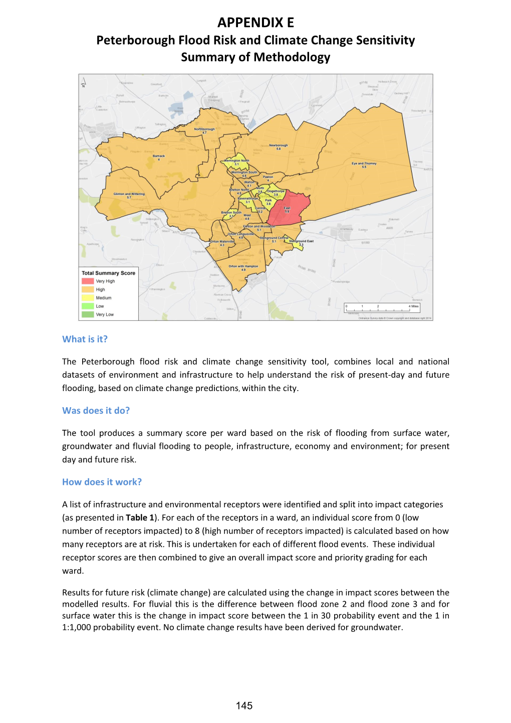 APPENDIX E Peterborough Flood Risk and Climate Change Sensitivity Summary of Methodology
