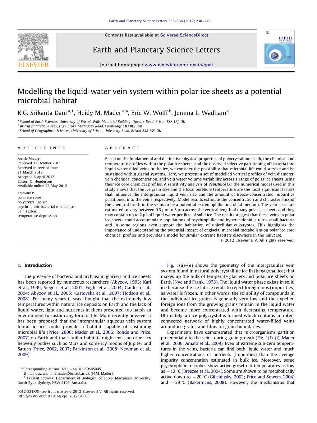 Modelling the Liquid-Water Vein System Within Polar Ice Sheets As a Potential Microbial Habitat