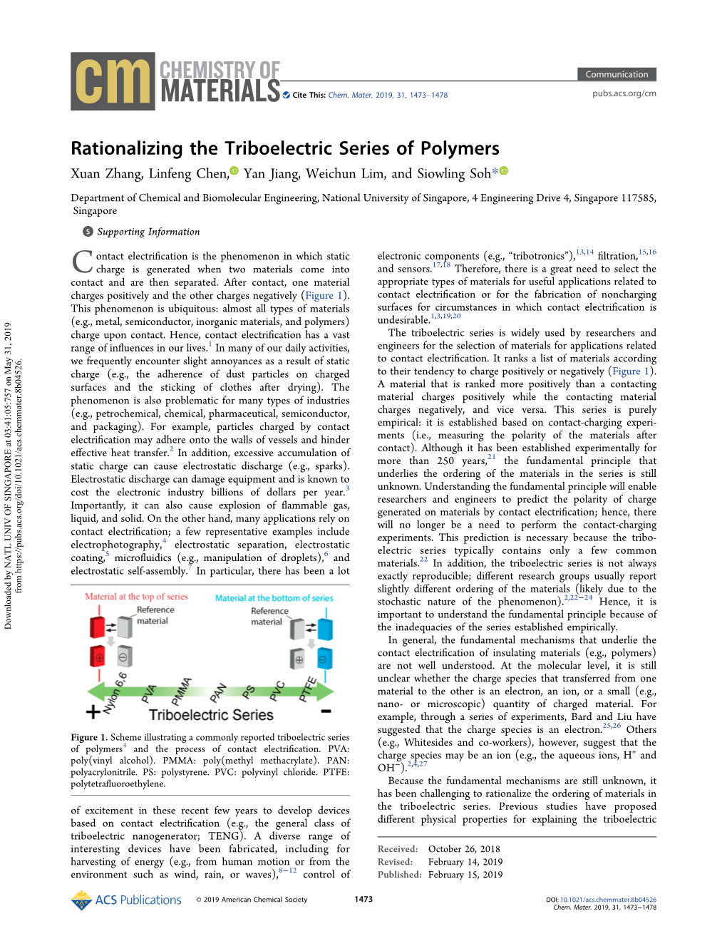 Rationalizing the Triboelectric Series of Polymers