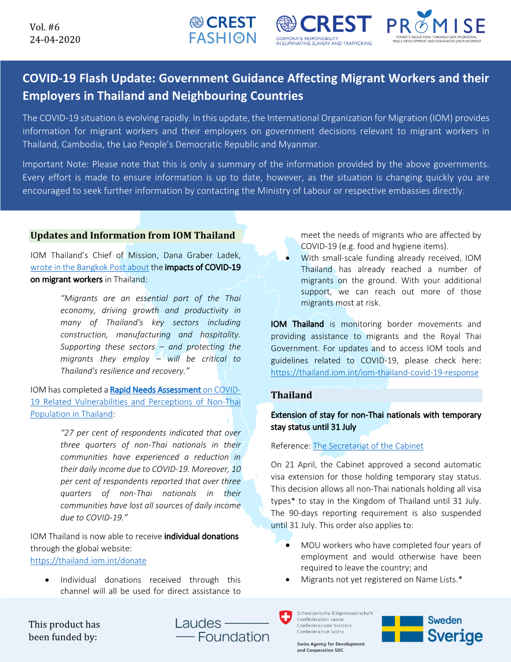 COVID-19 Flash Update: Government Guidance Affecting Migrant Workers and Their Employers in Thailand and Neighbouring Countries