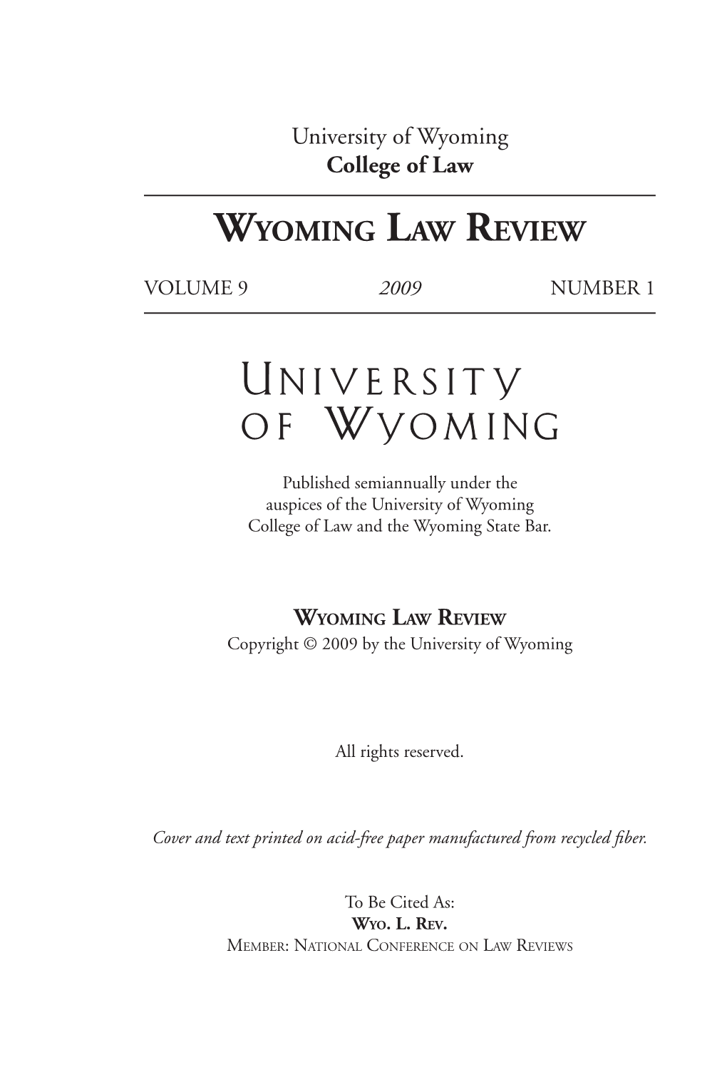 Wuomivg LAW REVIEW
