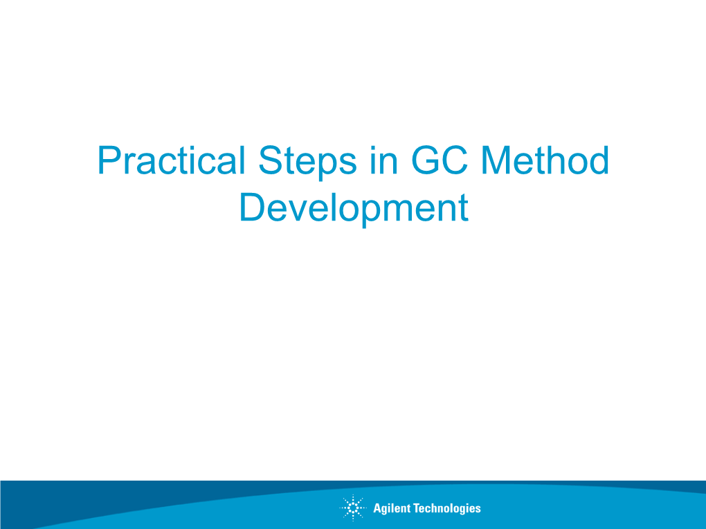 GC Method Developement