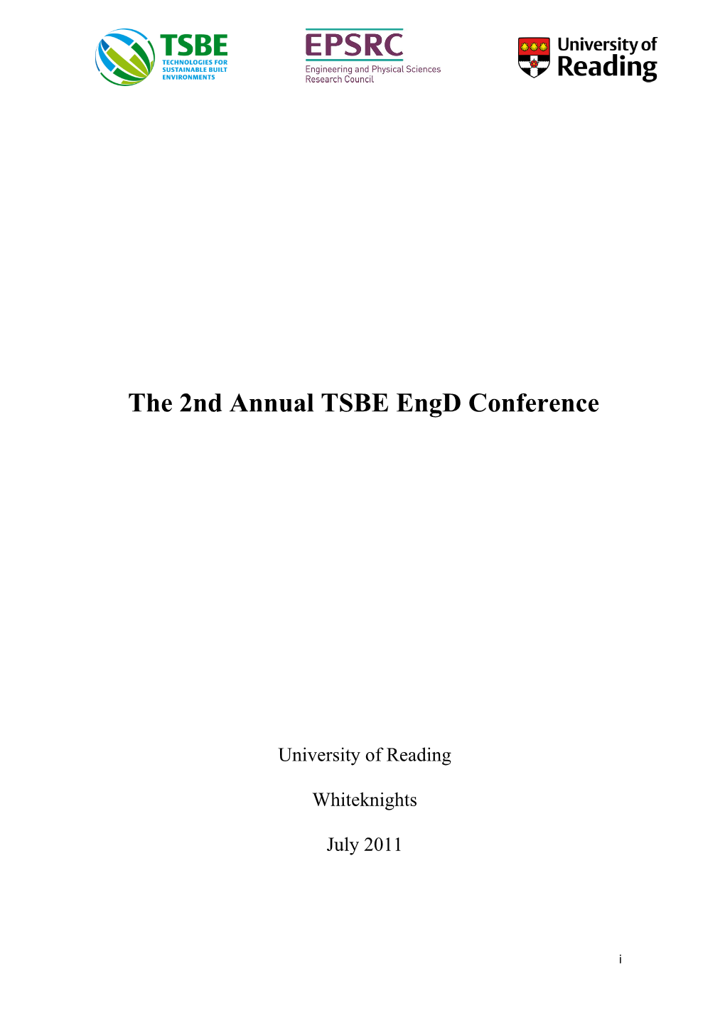 The 2Nd Annual TSBE Engd Conference