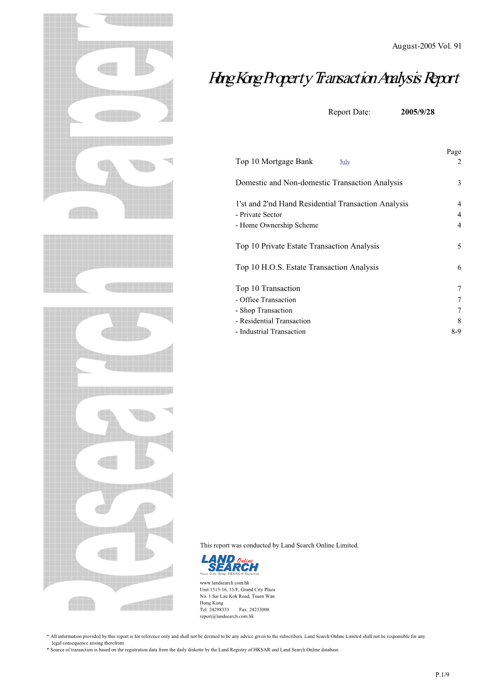 Hong Kong Property Transaction Analysis Report