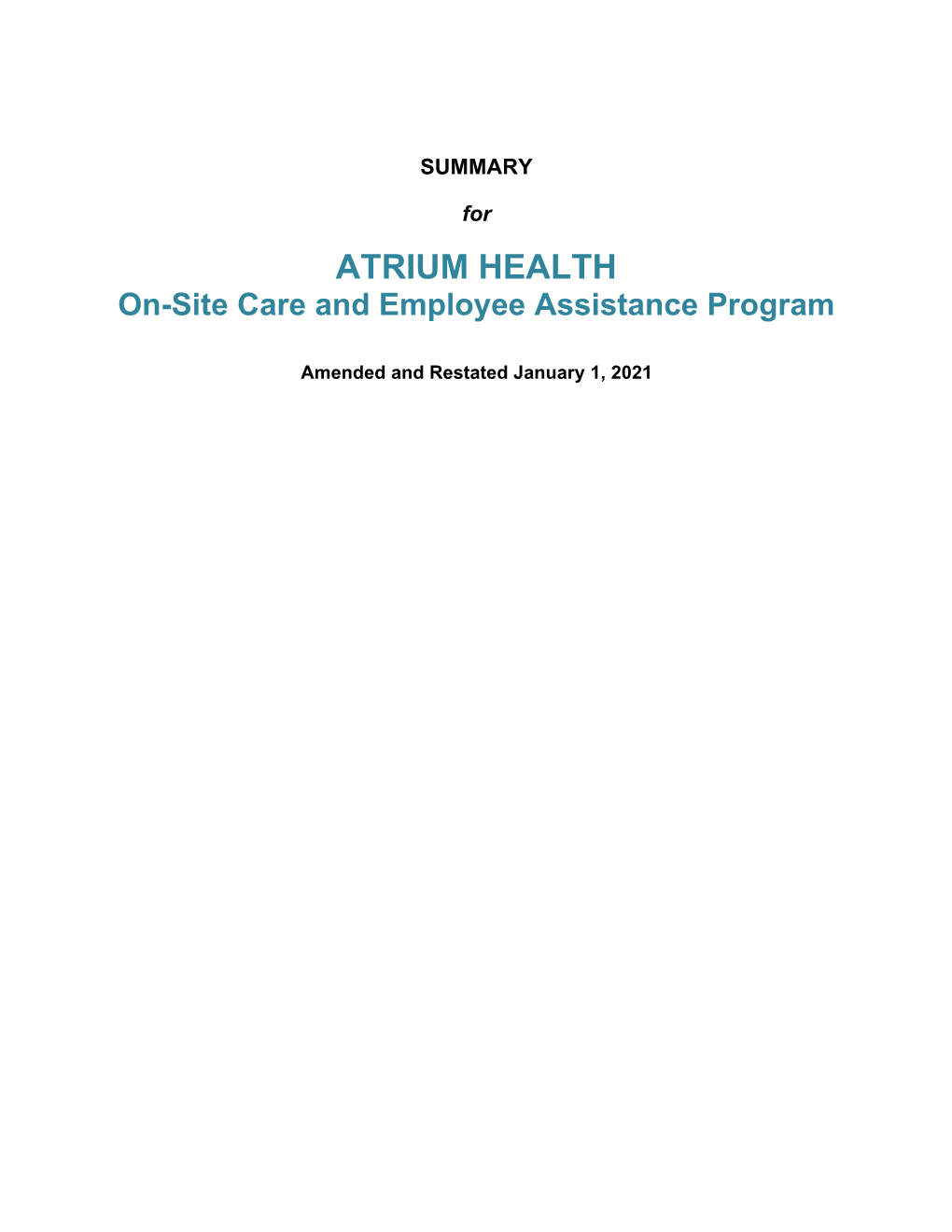 On-Site Care and Employee Assistance Program