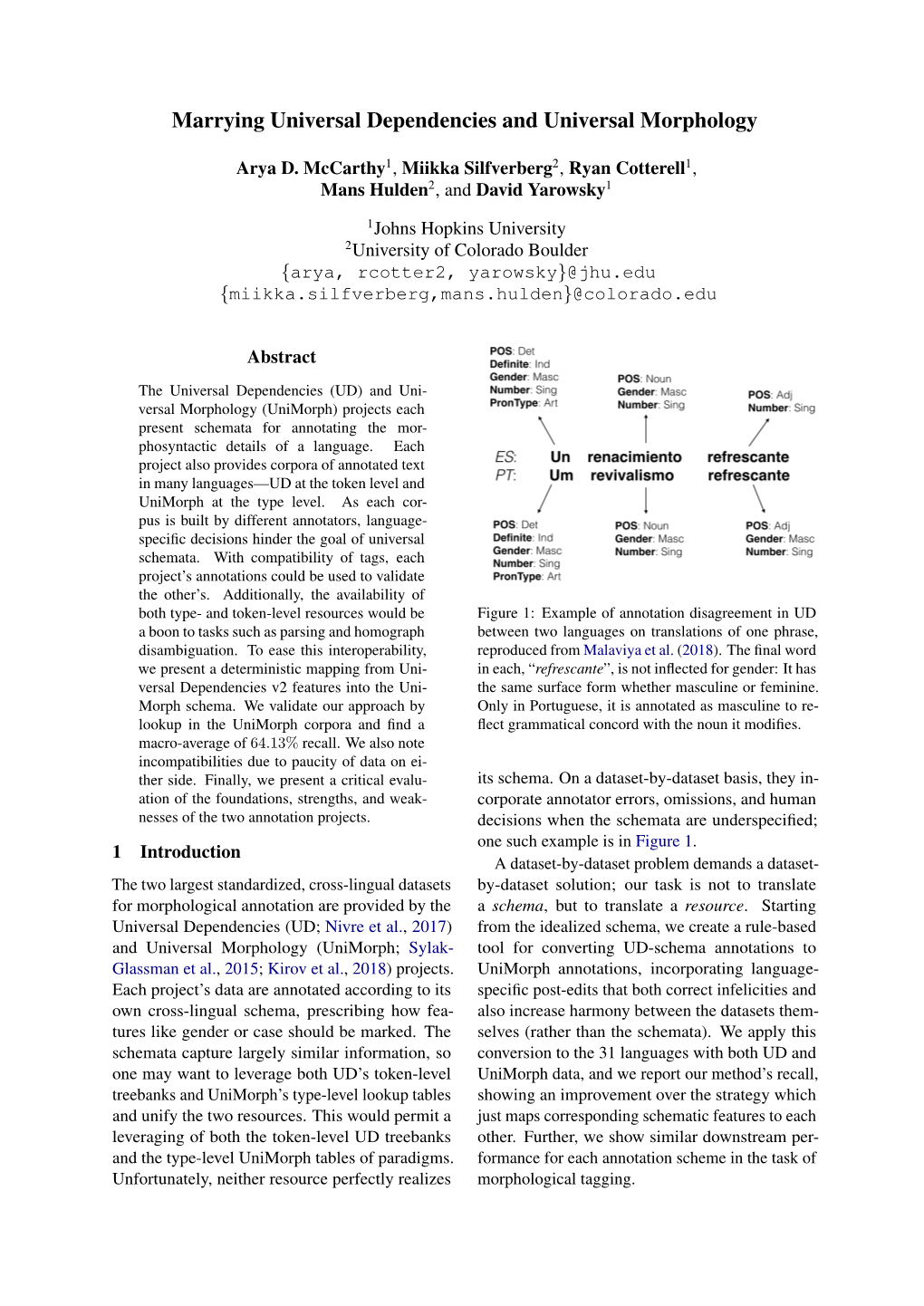 Marrying Universal Dependencies and Universal Morphology