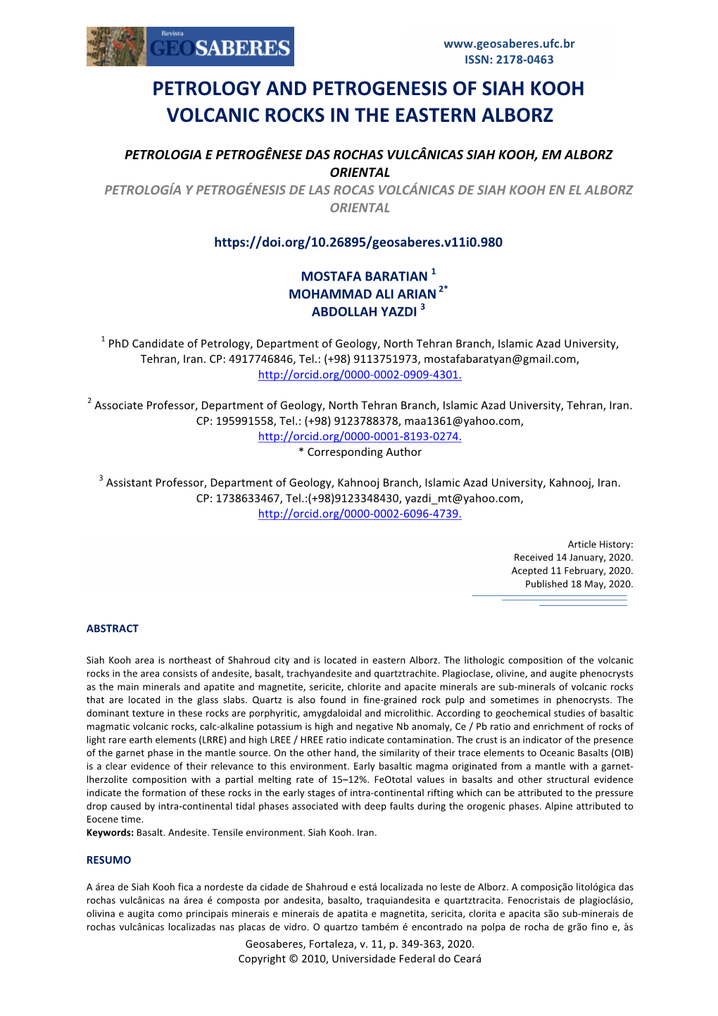 Petrology and Petrogenesis of Siah Kooh Volcanic Rocks in the Eastern Alborz