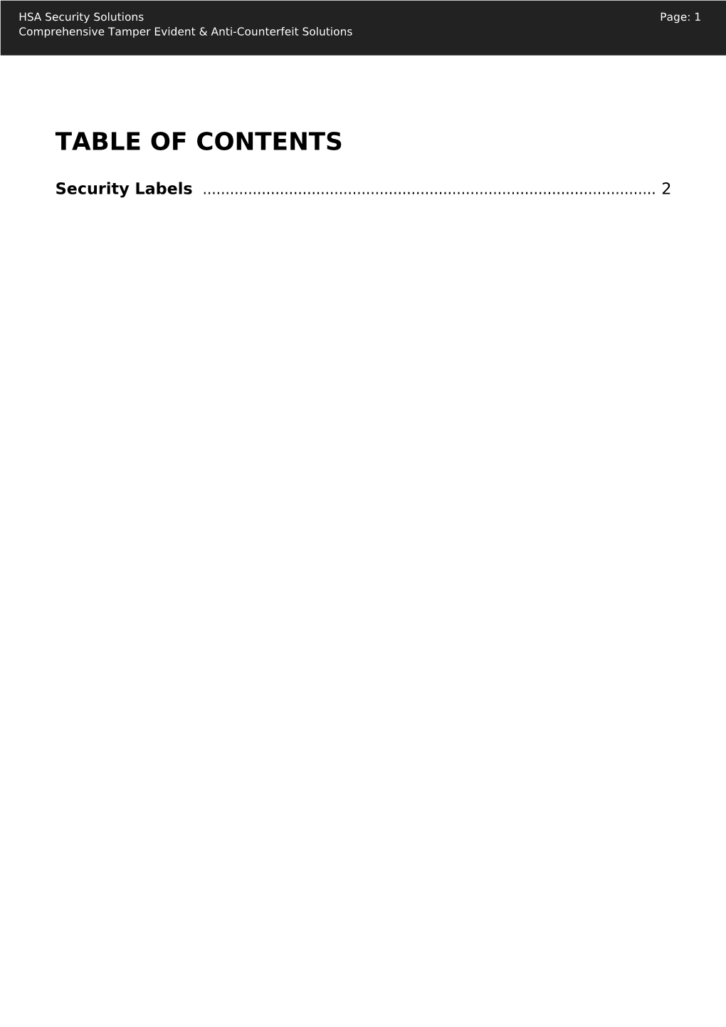 Security-Labels Catalog