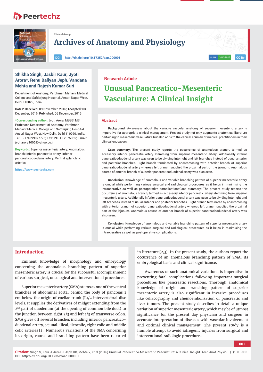 Unusual Pancreatico-Mesenteric Vasculature: a Clinical Insight