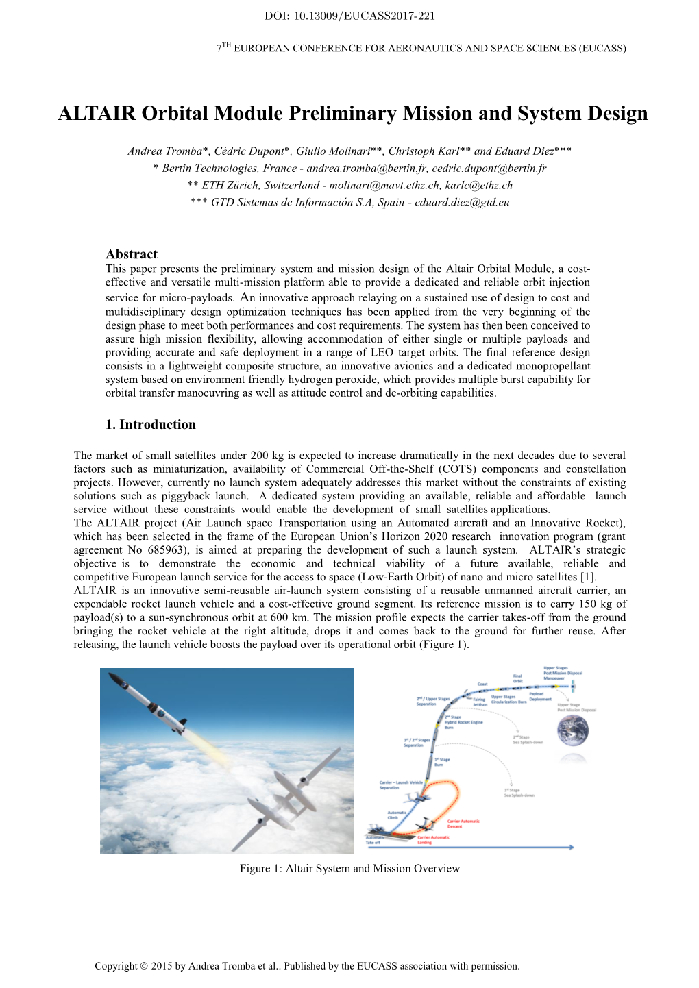 ALTAIR Orbital Module Preliminary Mission and System Design