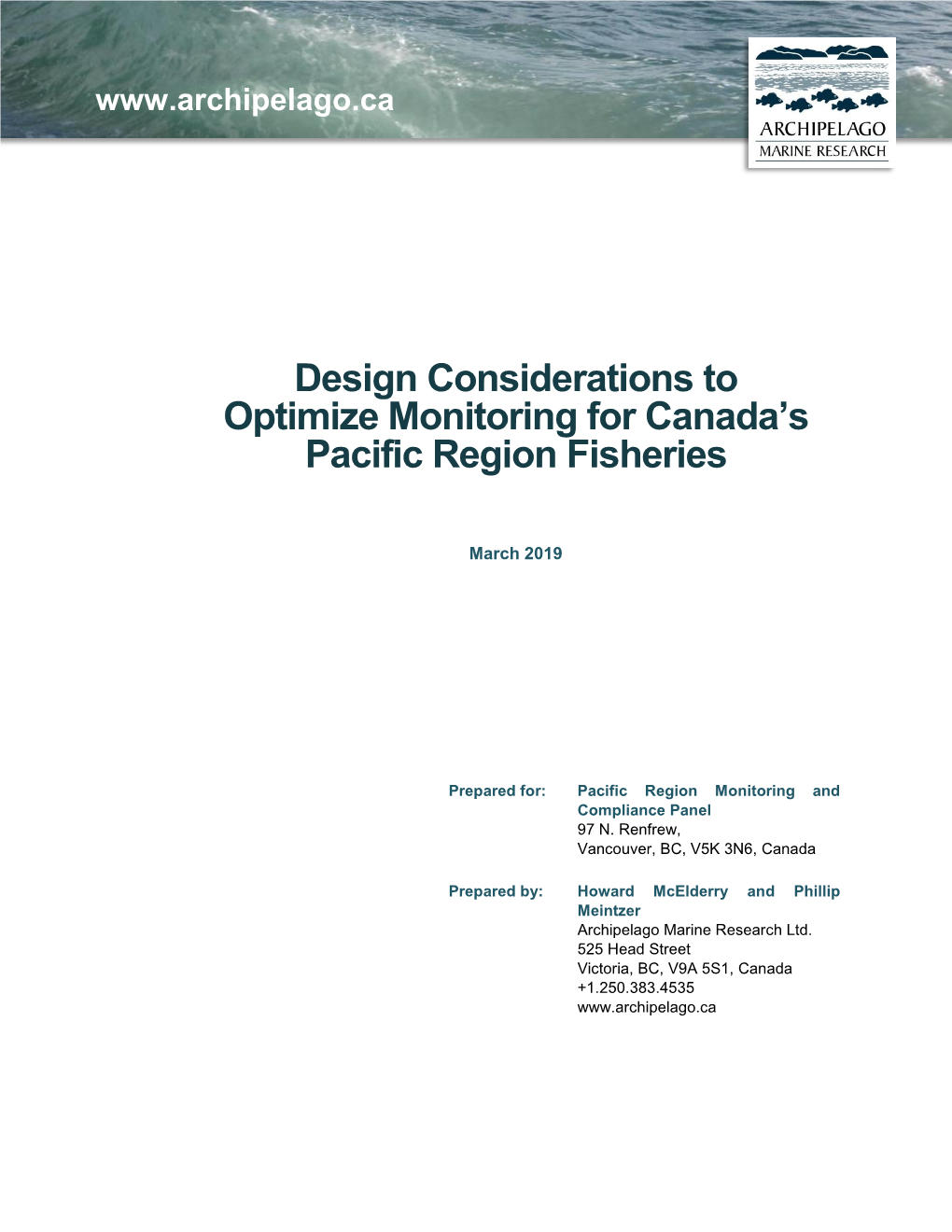 Design Considerations to Optimize Monitoring for Canada's Pacific