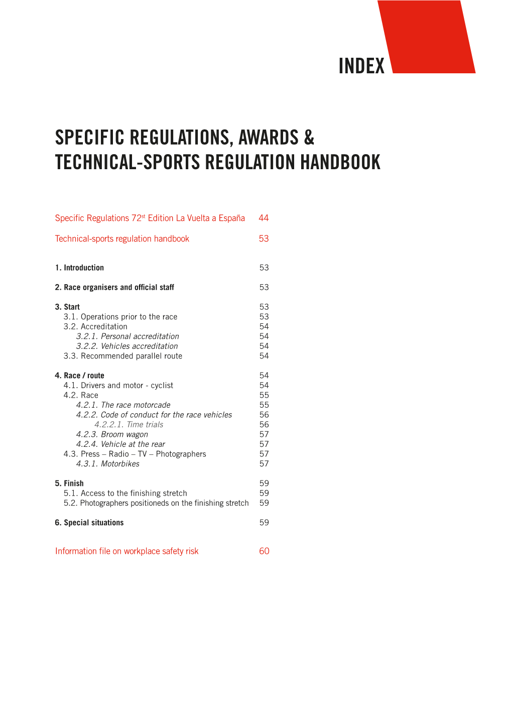 Specific Regulations, Awards & Technical-Sports