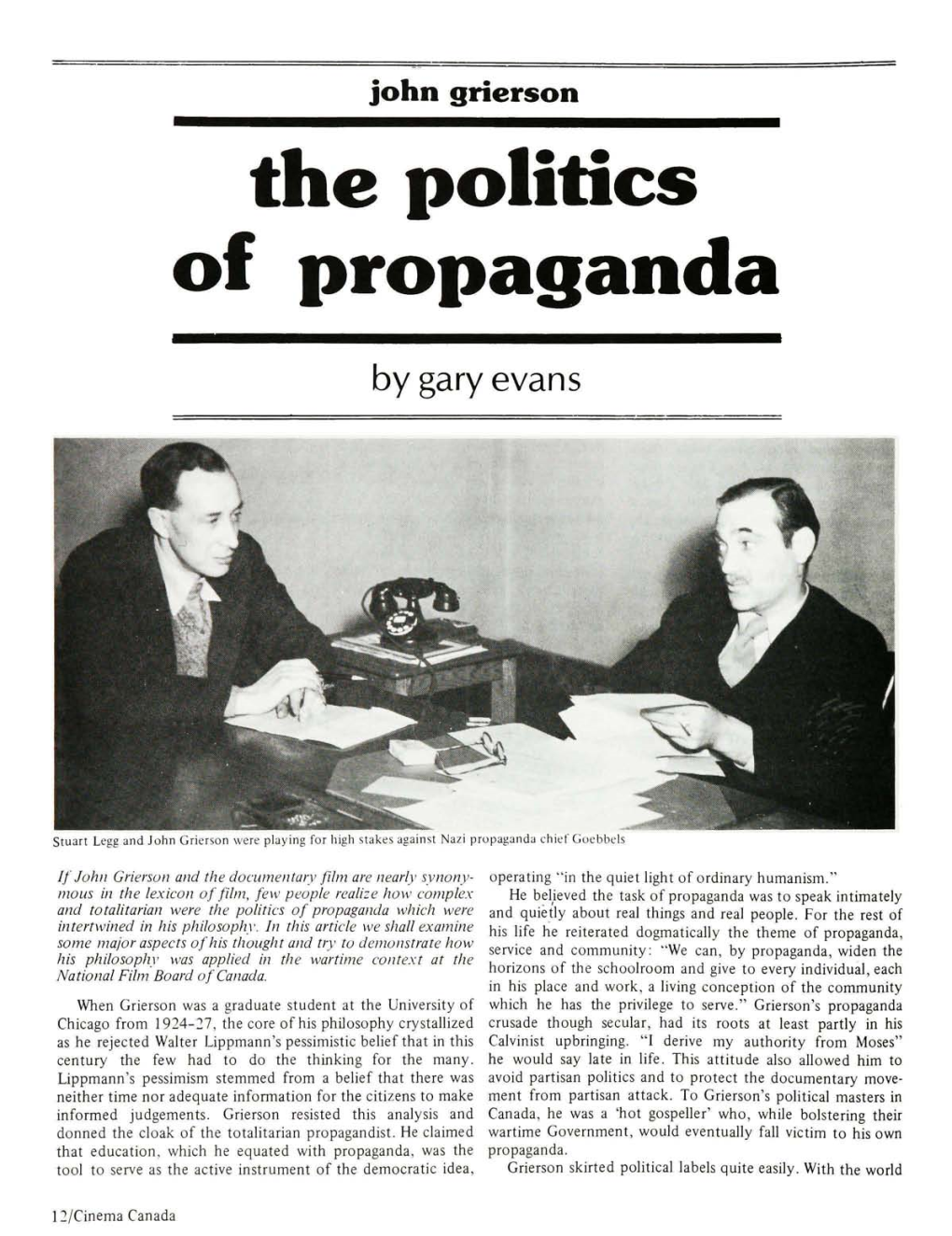 The Politics of Propaganda