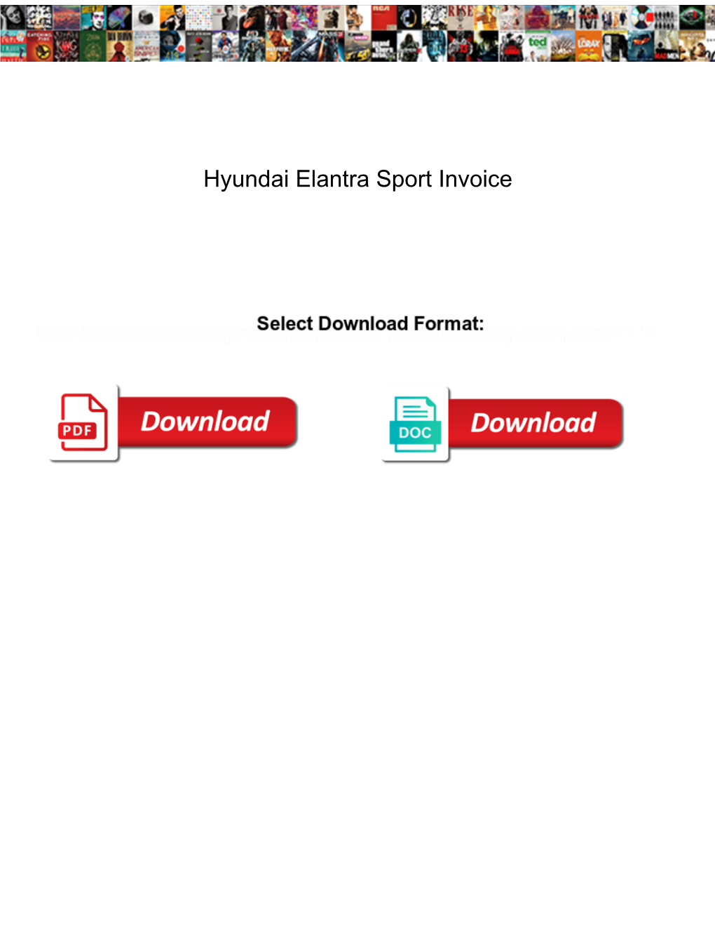 Hyundai Elantra Sport Invoice