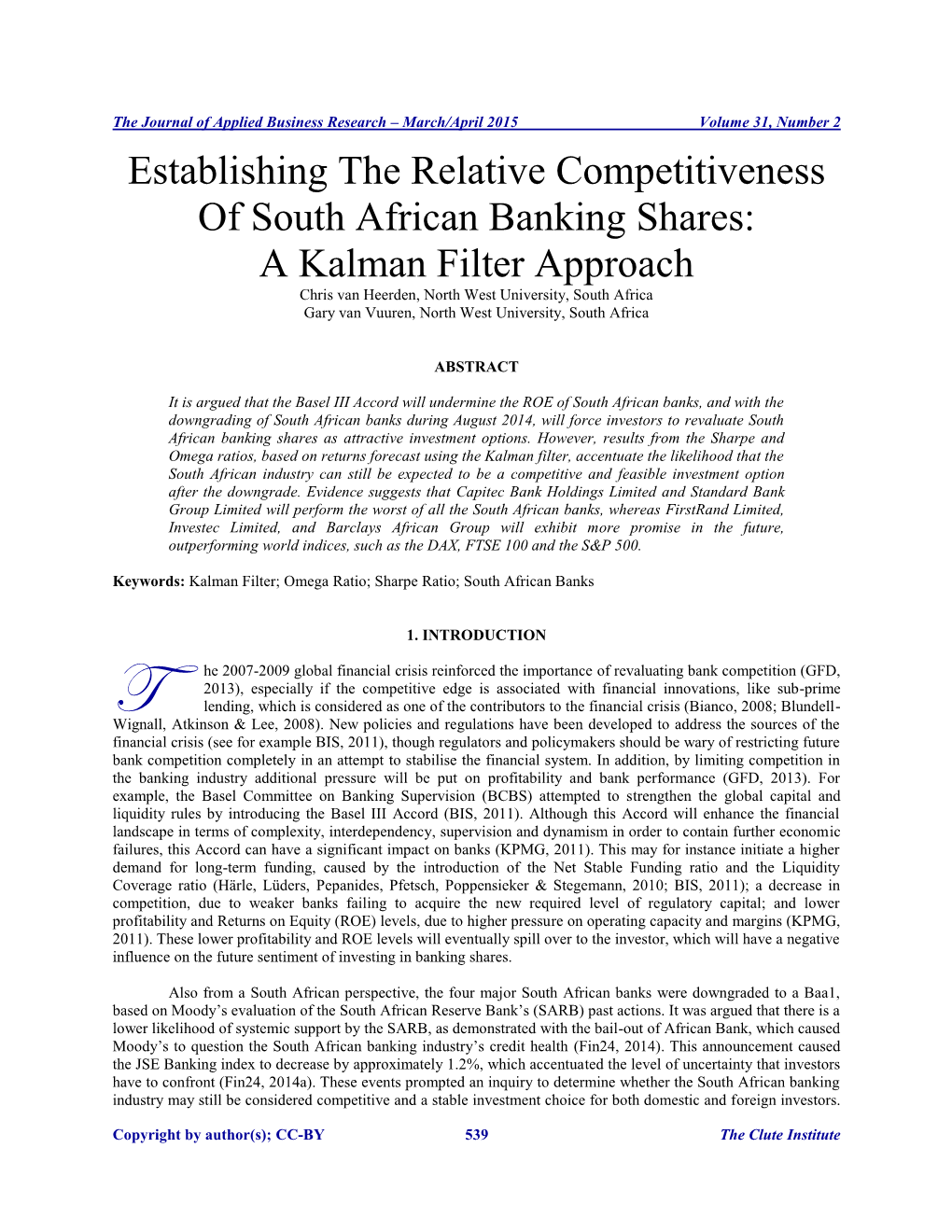 Establishing the Relative Competitiveness Of