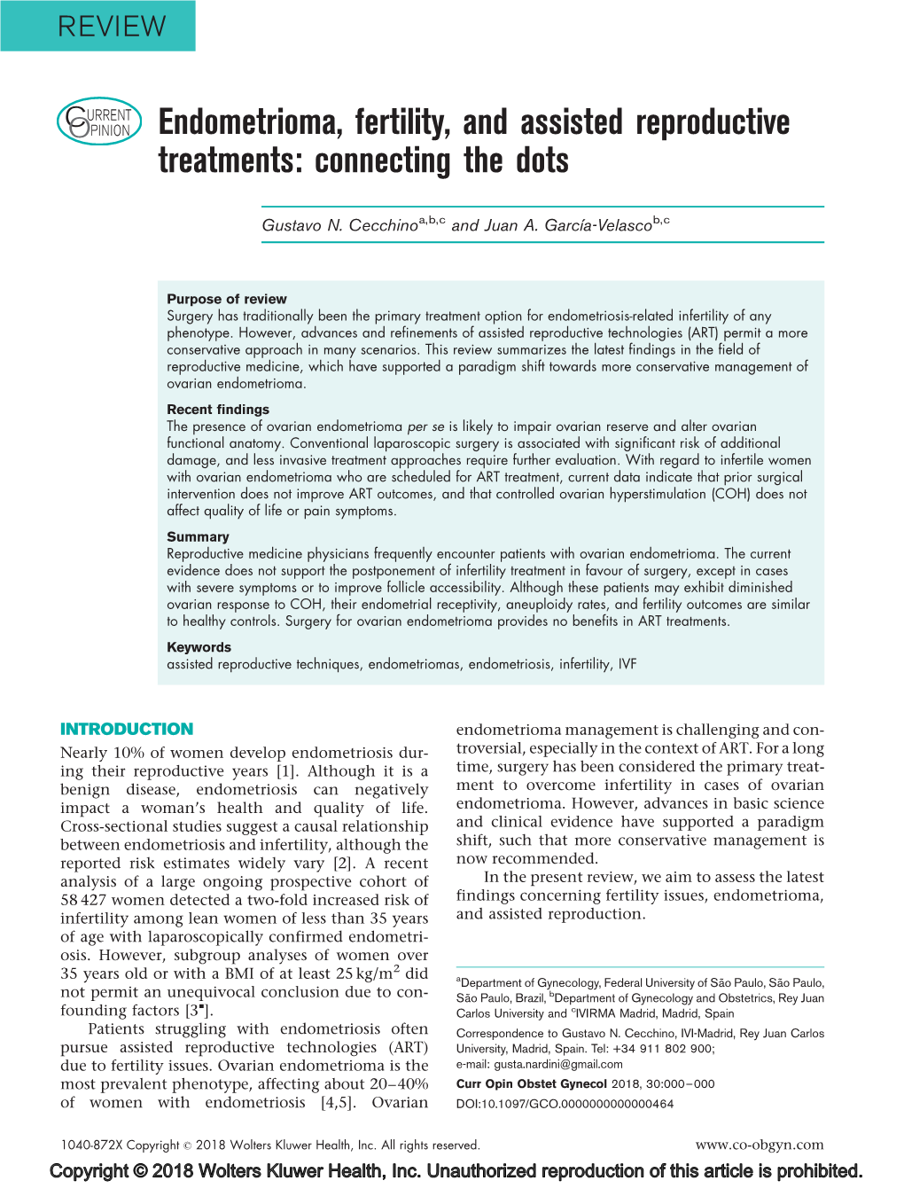 Endometrioma, Fertility, and Assisted Reproductive Treatments: Connecting the Dots