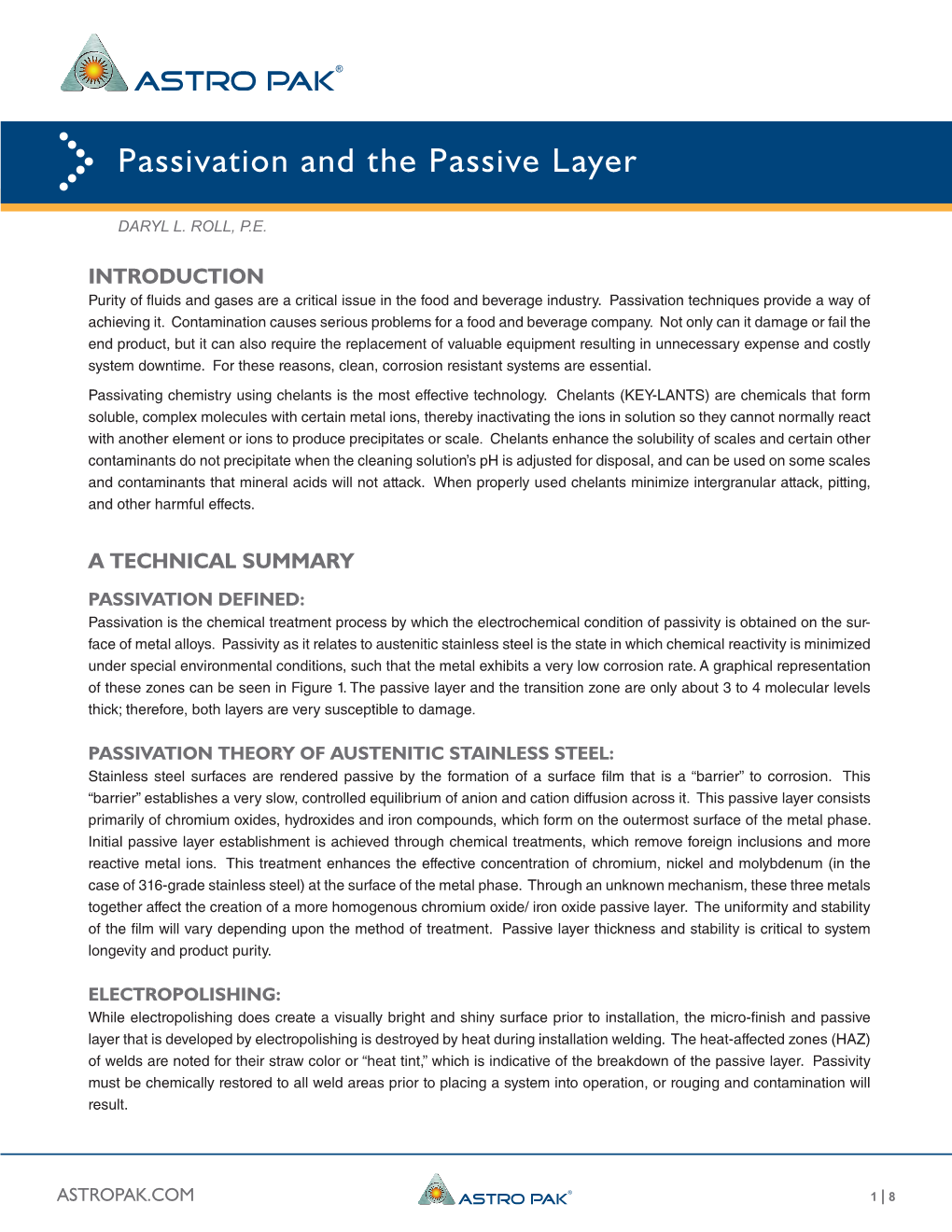 Passivation and the Passive Layer