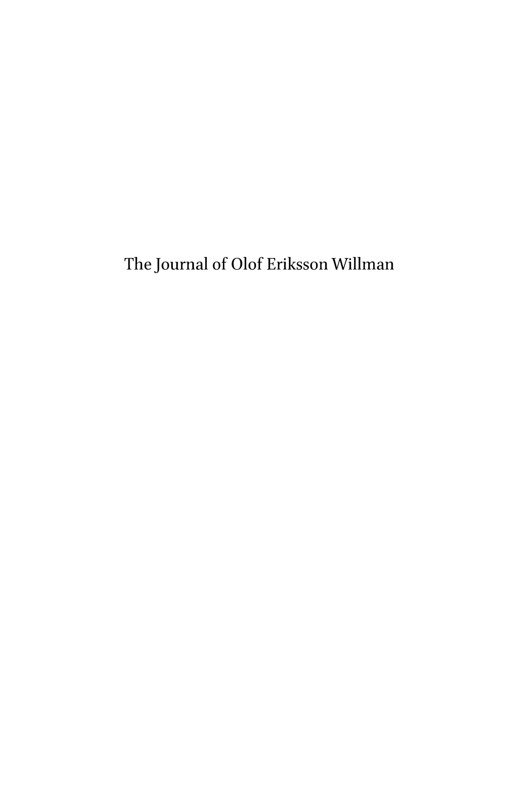 The Journal of Olof Eriksson Willman Signature of Olof Eriksson Willman