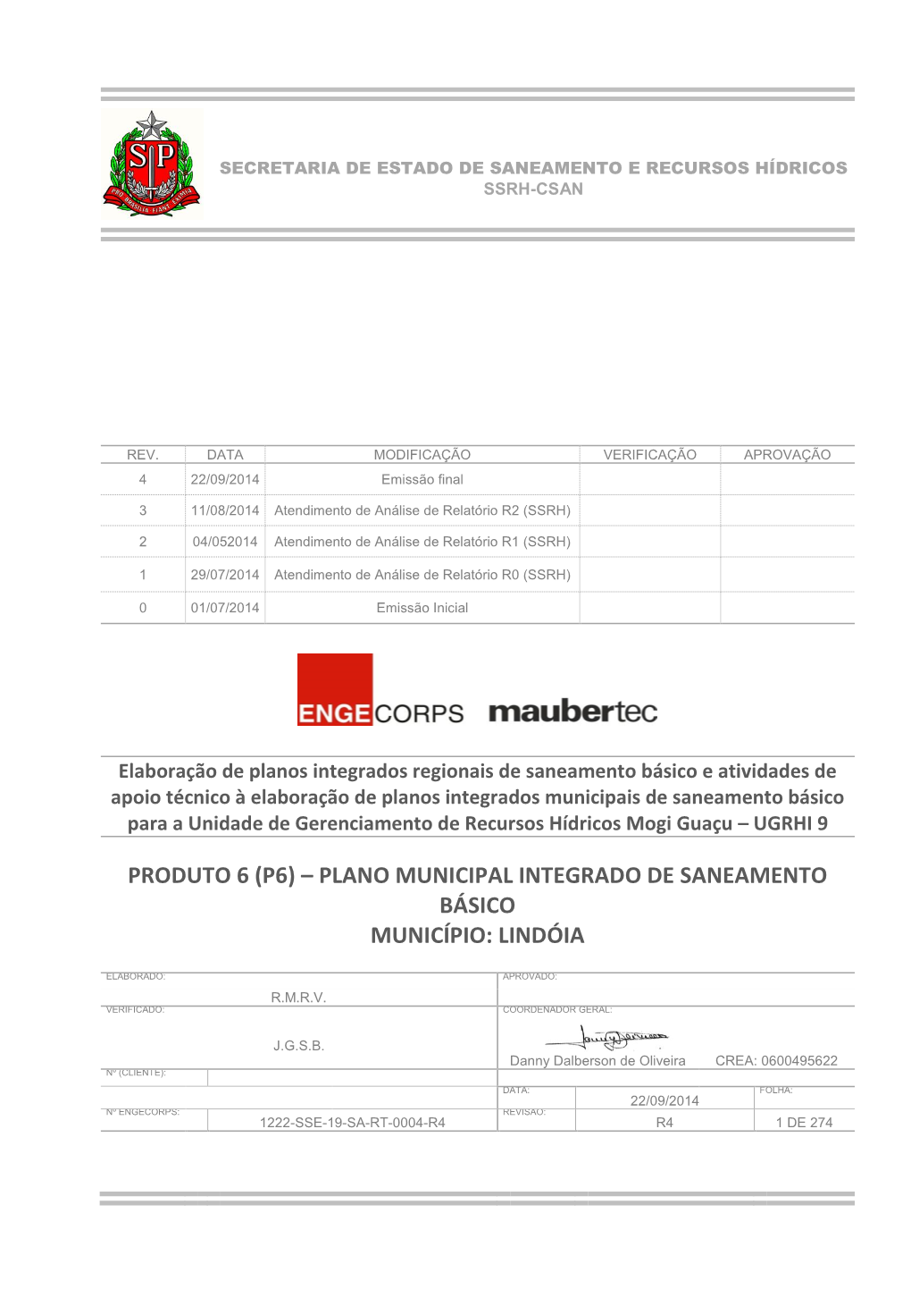 Plano Municipal Integrado De Saneamento Básico Município: Lindóia