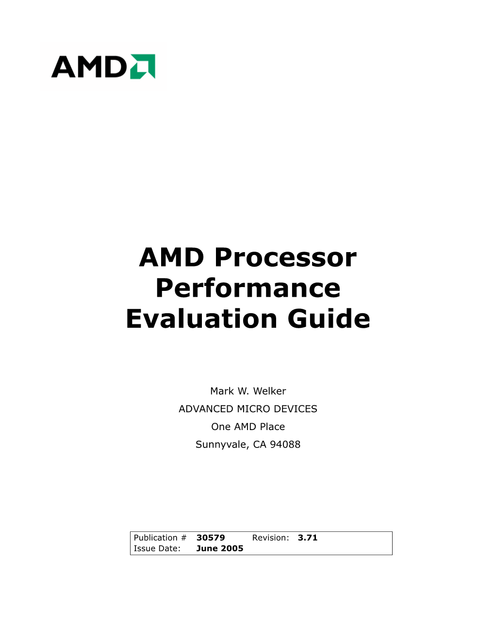 AMD Processor Performance Evaluation Guide