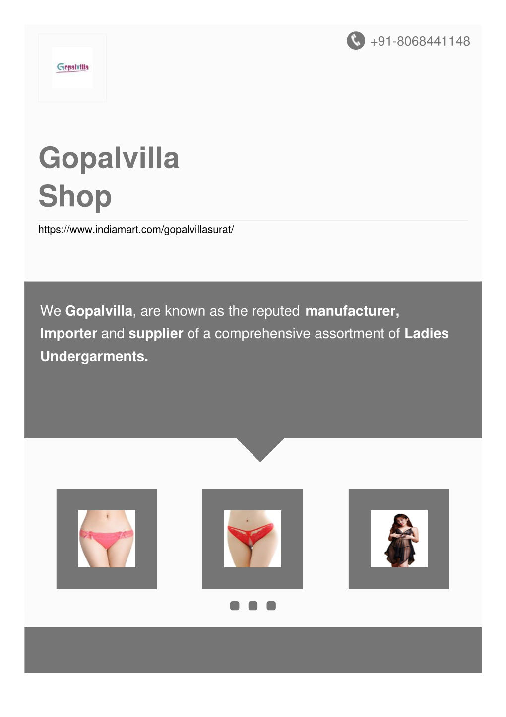 Gopalvilla Shop