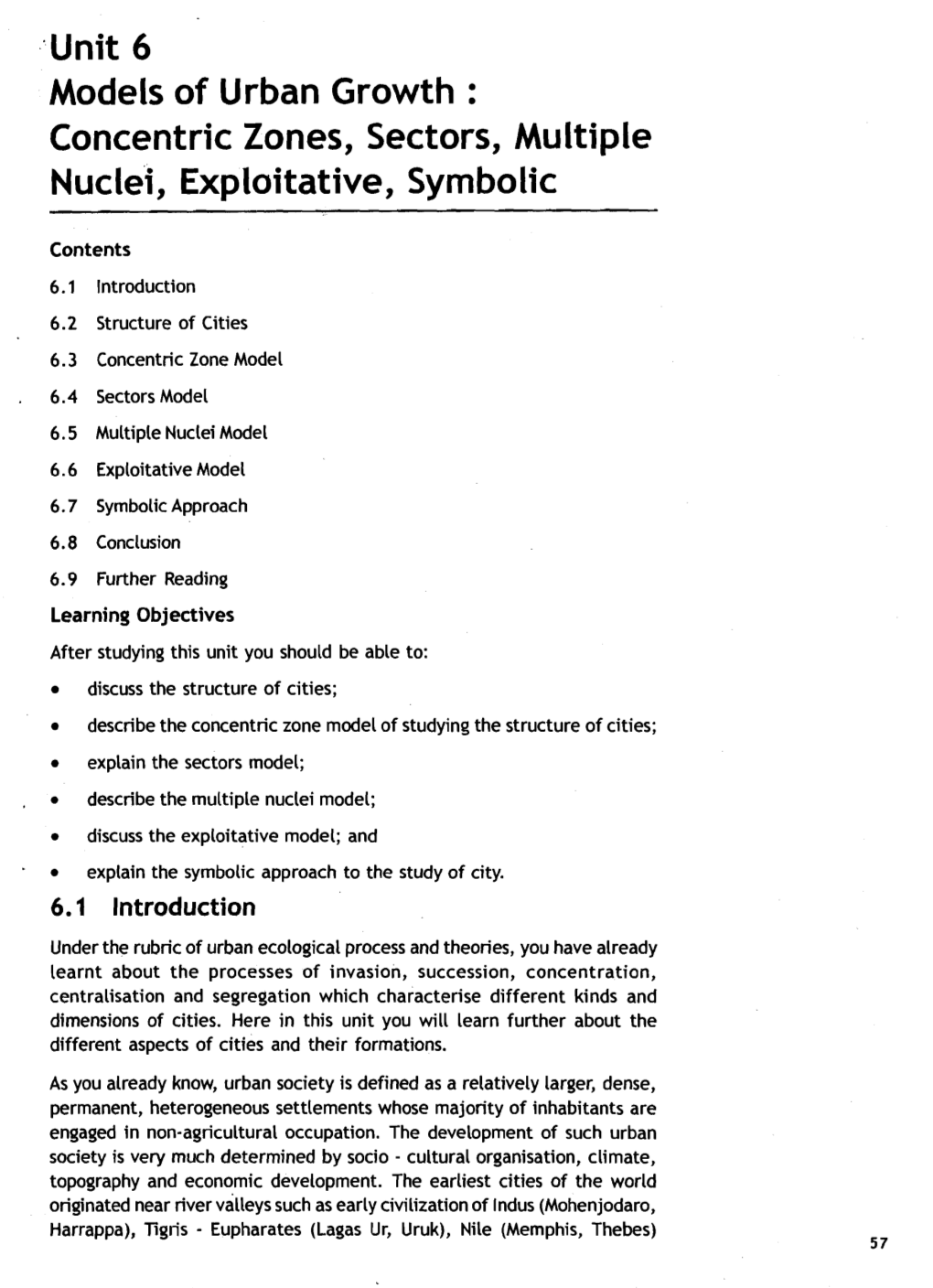 Models of Urban Growth : Concentric Zones, Sectors, Multiple Nuclei, Explaitative, Syrn Bolic