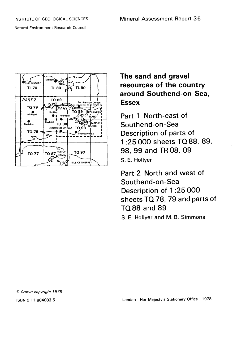 The Sand and Gravel Resources of the Country Around Southend-On