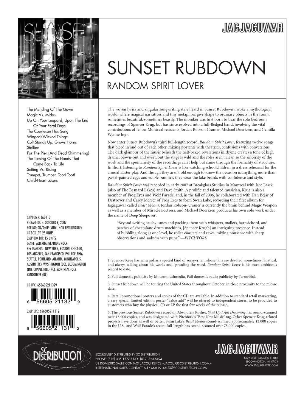 Sunset Rubdown Random Spirit Lover