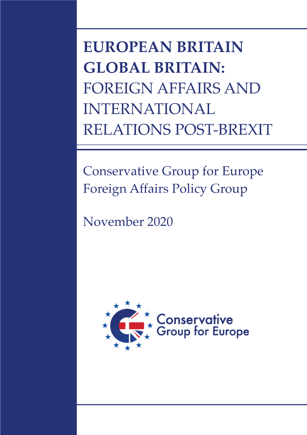 European Britain Global Britain: Foreign Affairs and International Relations Post-Brexit