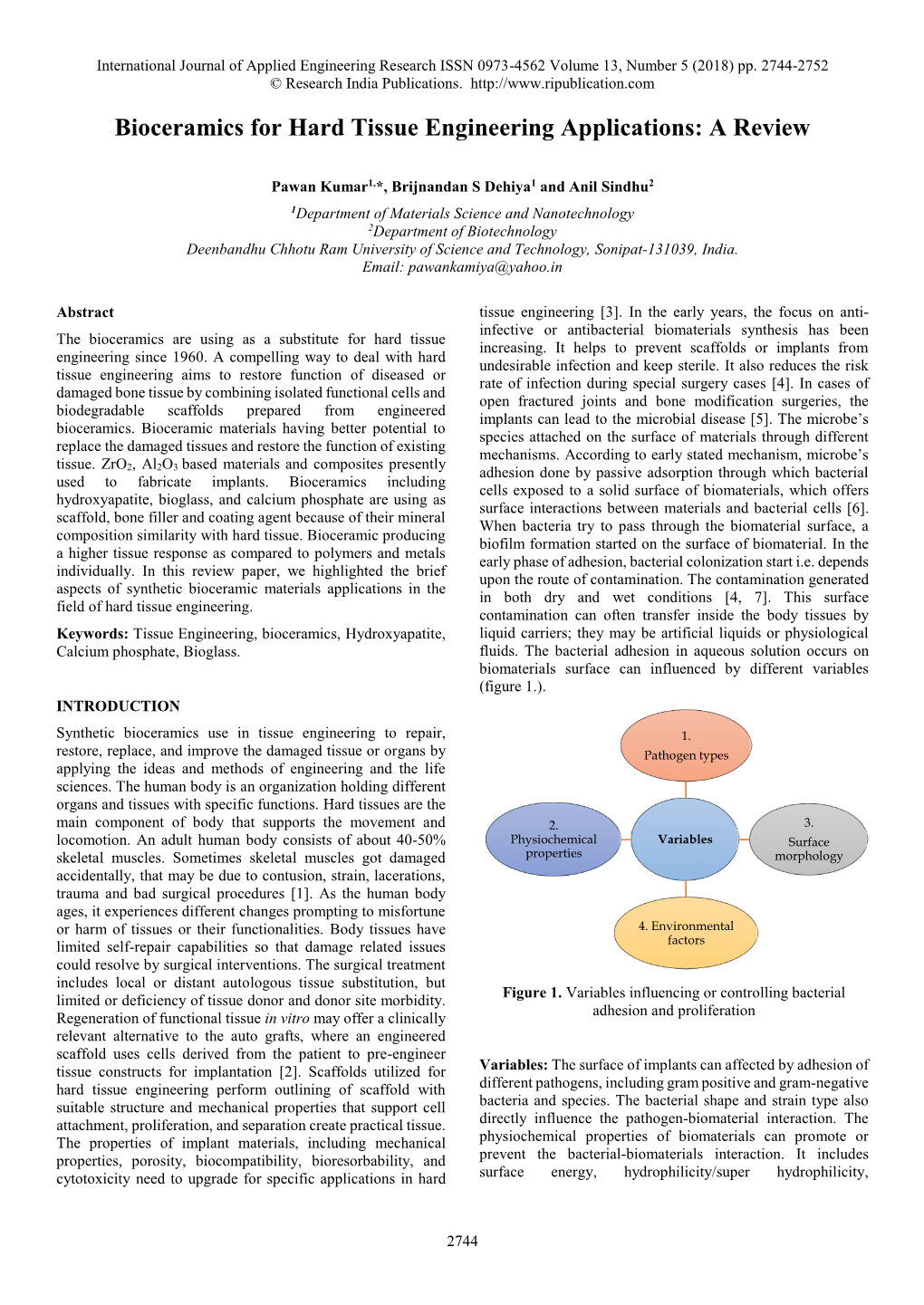 Bioceramics for Hard Tissue Engineering Applications: a Review