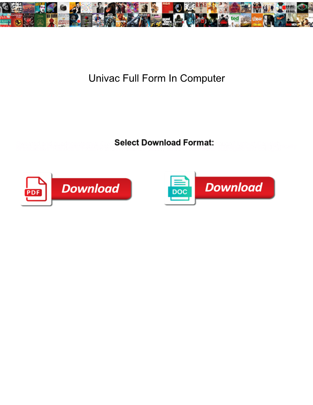 Univac Full Form in Computer