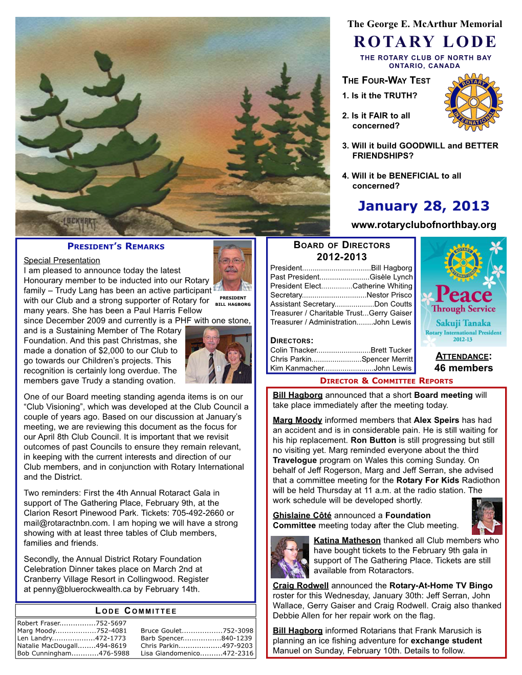 Rotary Lode the Rotary Club of North Bay Ontario, Canada