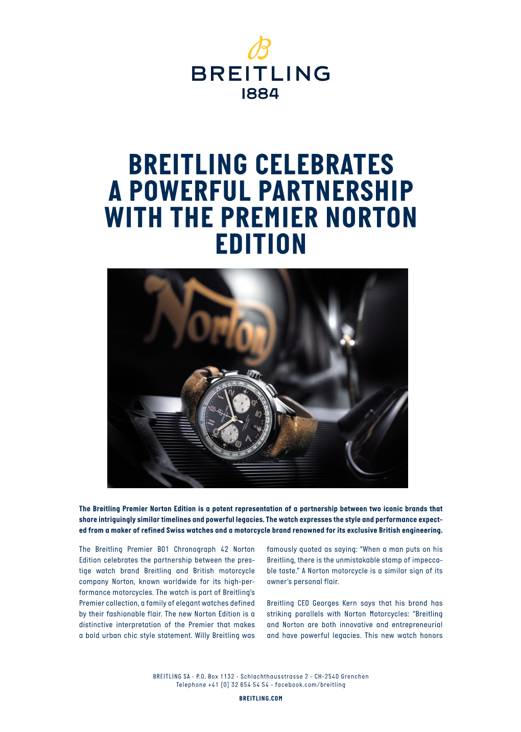 Breitling Celebrates a Powerful Partnership with the Premier Norton Edition