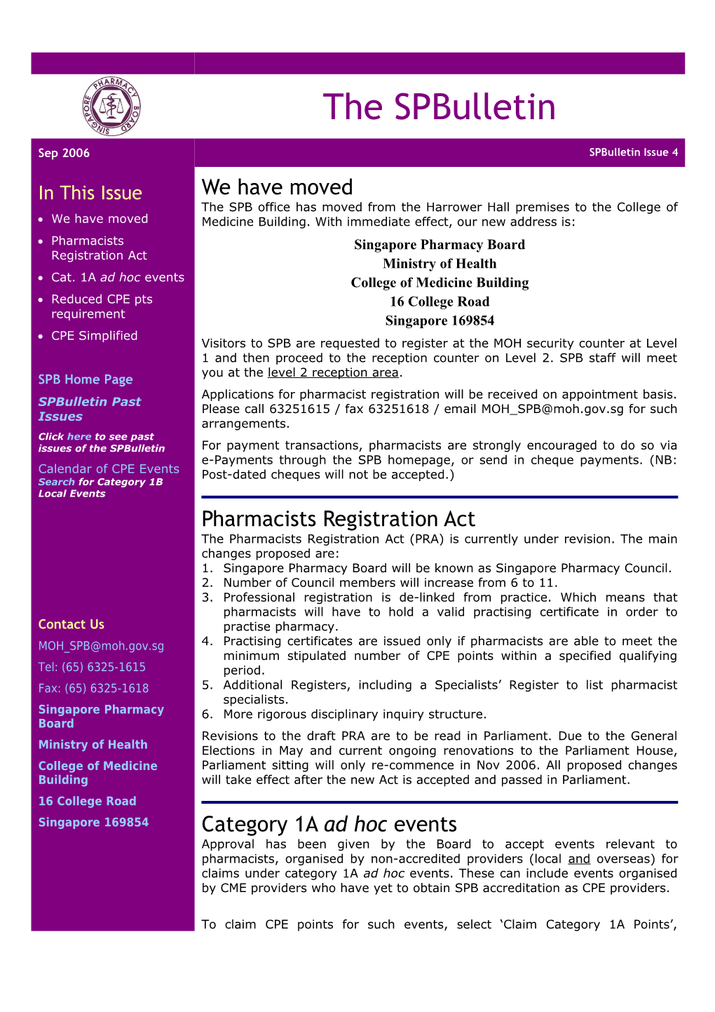 Reduced CPE Points Requirement for Inactive Pharmacists