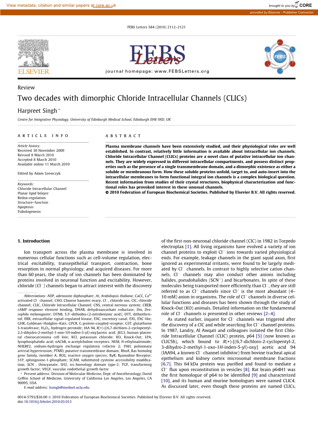 Two Decades with Dimorphic Chloride Intracellular Channels (Clics)