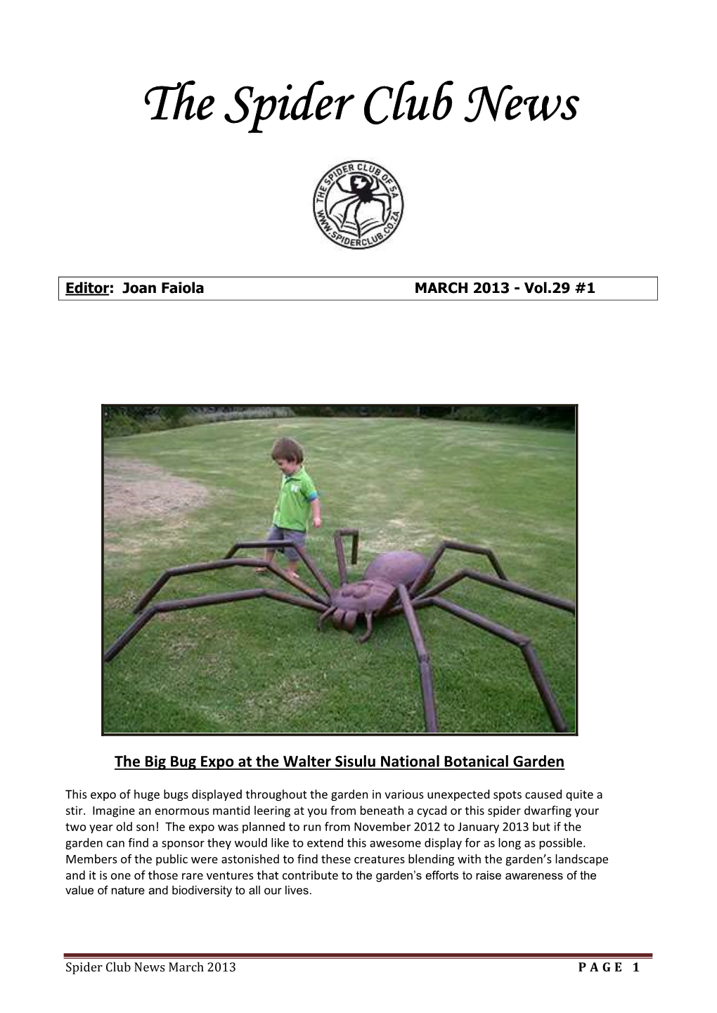 The Spider Club News