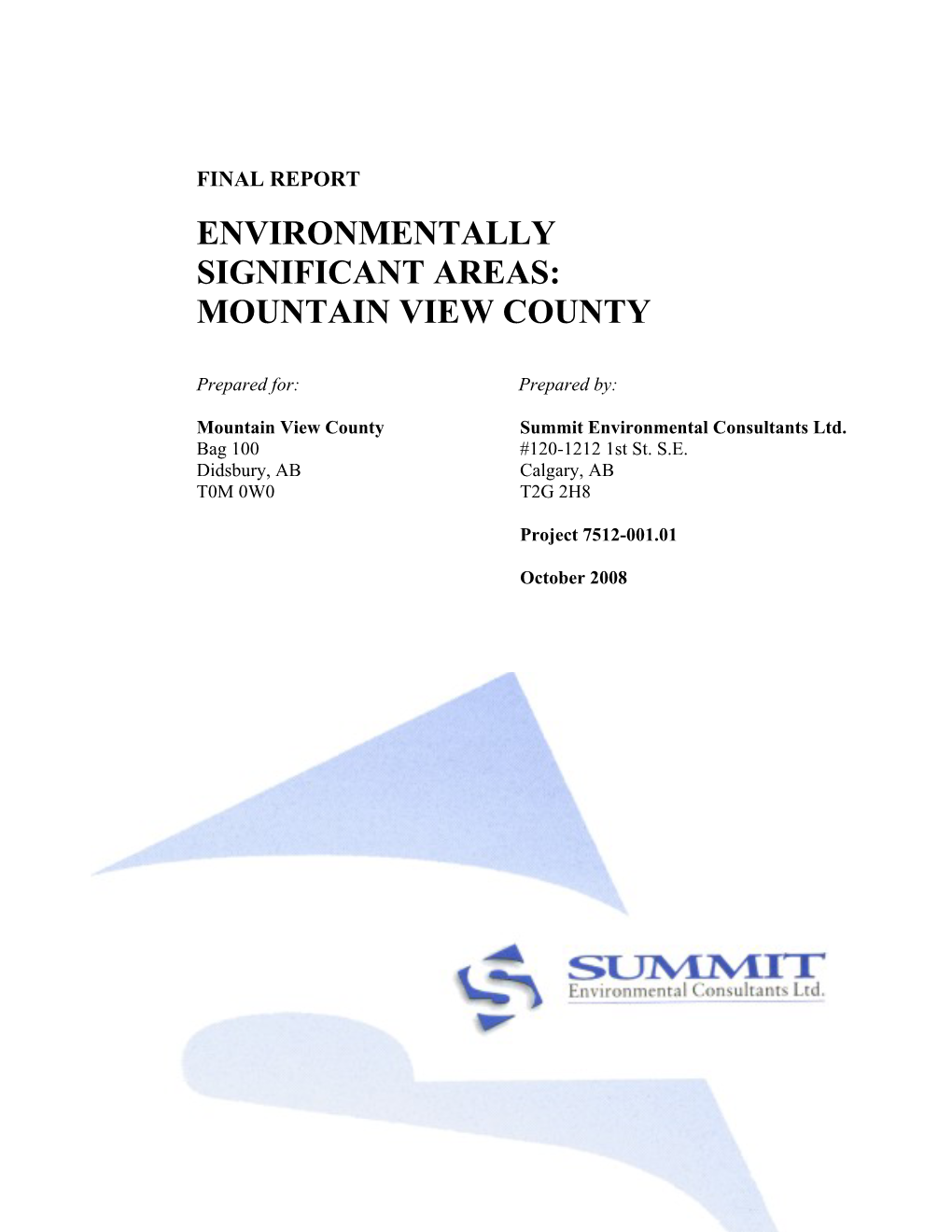Environmentally Significant Areas: Mountain View County