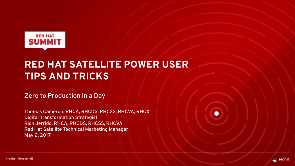 Red Hat Satellite Power User Tips and Tricks