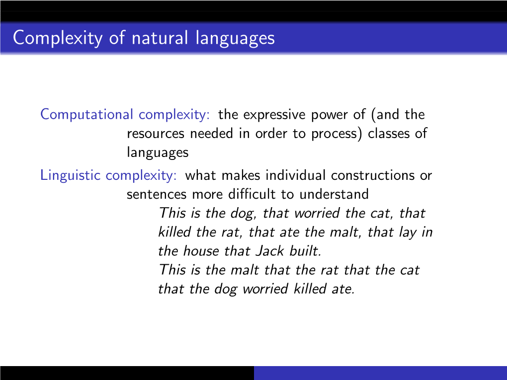 Complexity of Natural Languages